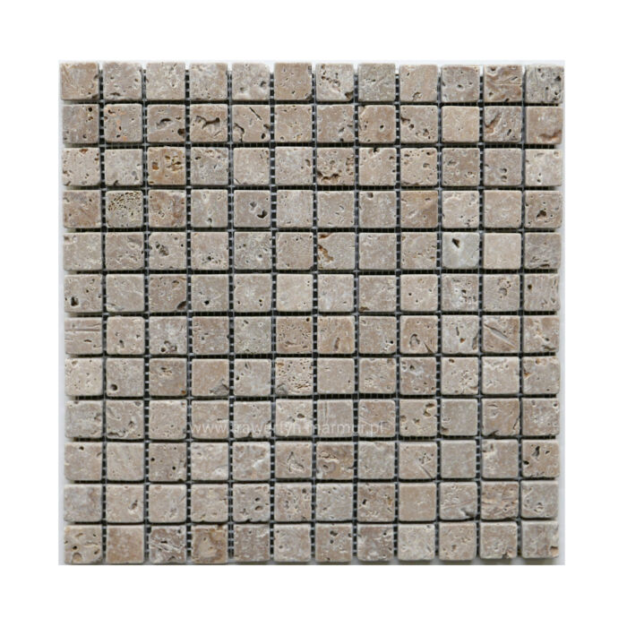 Mozaika kamienna na podłogę i ścianę trawertyn Noce Tumbled 2x2