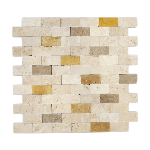 Mozaika kamienna trawertyn Ivory Noce Yellow Łupek kamień dekoracyjny