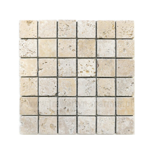 Mozaika kamienna trawertyn Ivory Tumbled 5cm x 5cm