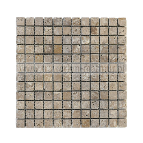 Mozaika kamienna trawertyn Noce Tumbled 2cm x 2cm