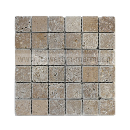 Mozaika kamienna trawertyn Noce Tumbled 5cm x 5cm