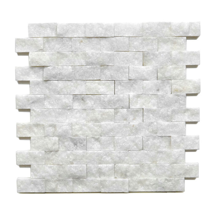 Mozaika marmurowa Biały Marmur Łupek 2,5cm x 5cm