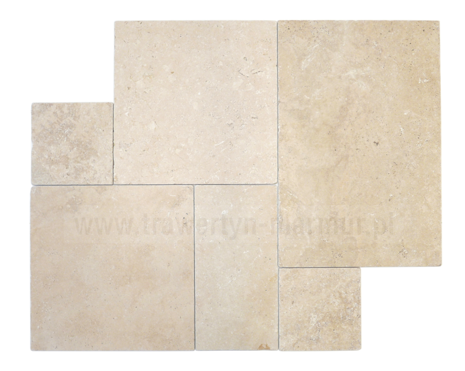 Trawertyn płytki Ivory Antique Tumbled Square Pavio 1,2 cm