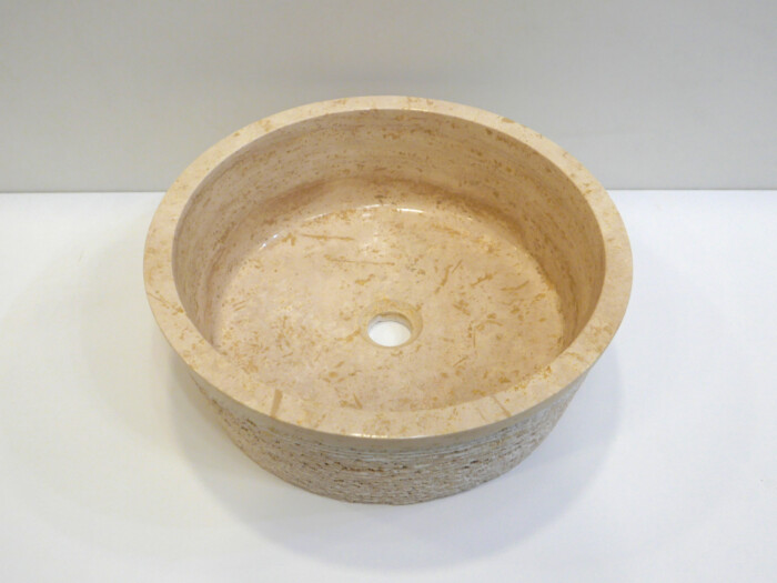 Umywalka kamienna nablatowa trawertyn Ivory CM-04-01
