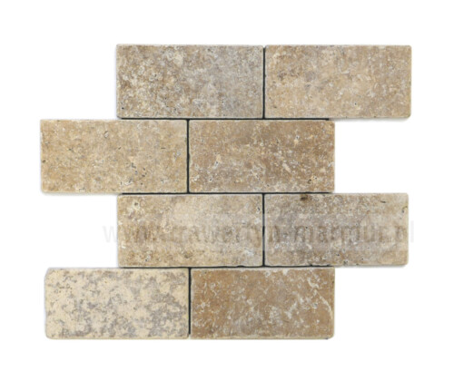 Trawertyn płytki Noce Tumbled 7,5cm x 15cm x 1cm