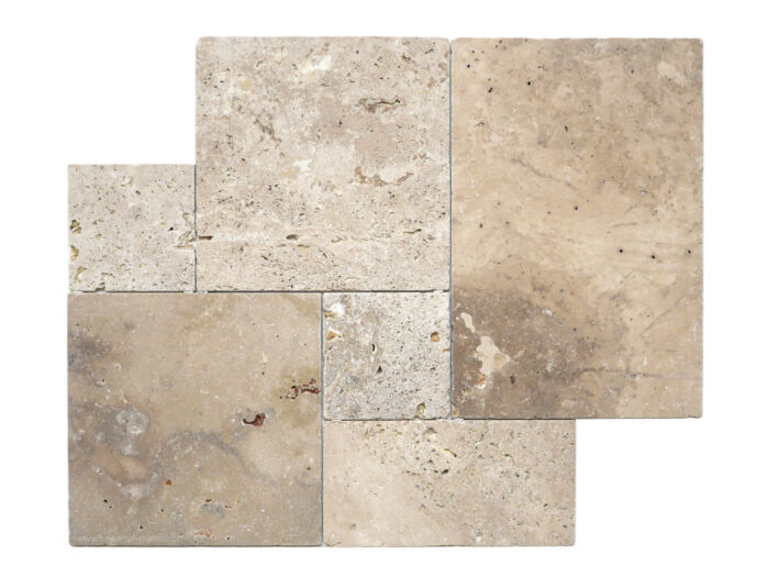 Trawertyn płytki kamienne Ivory Onyx Tumbled Square Pavio