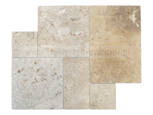 Trawertyn płytki Ivory Onyx Tumbled Square Pavio 1,2 cm