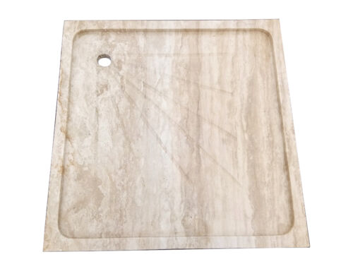 Brodzik z kamienia naturalnego trawertyn 110x110 Ivory